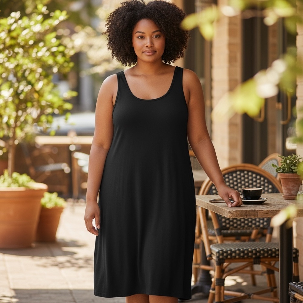 J. Jill Stylish Black Sleeveless Dress